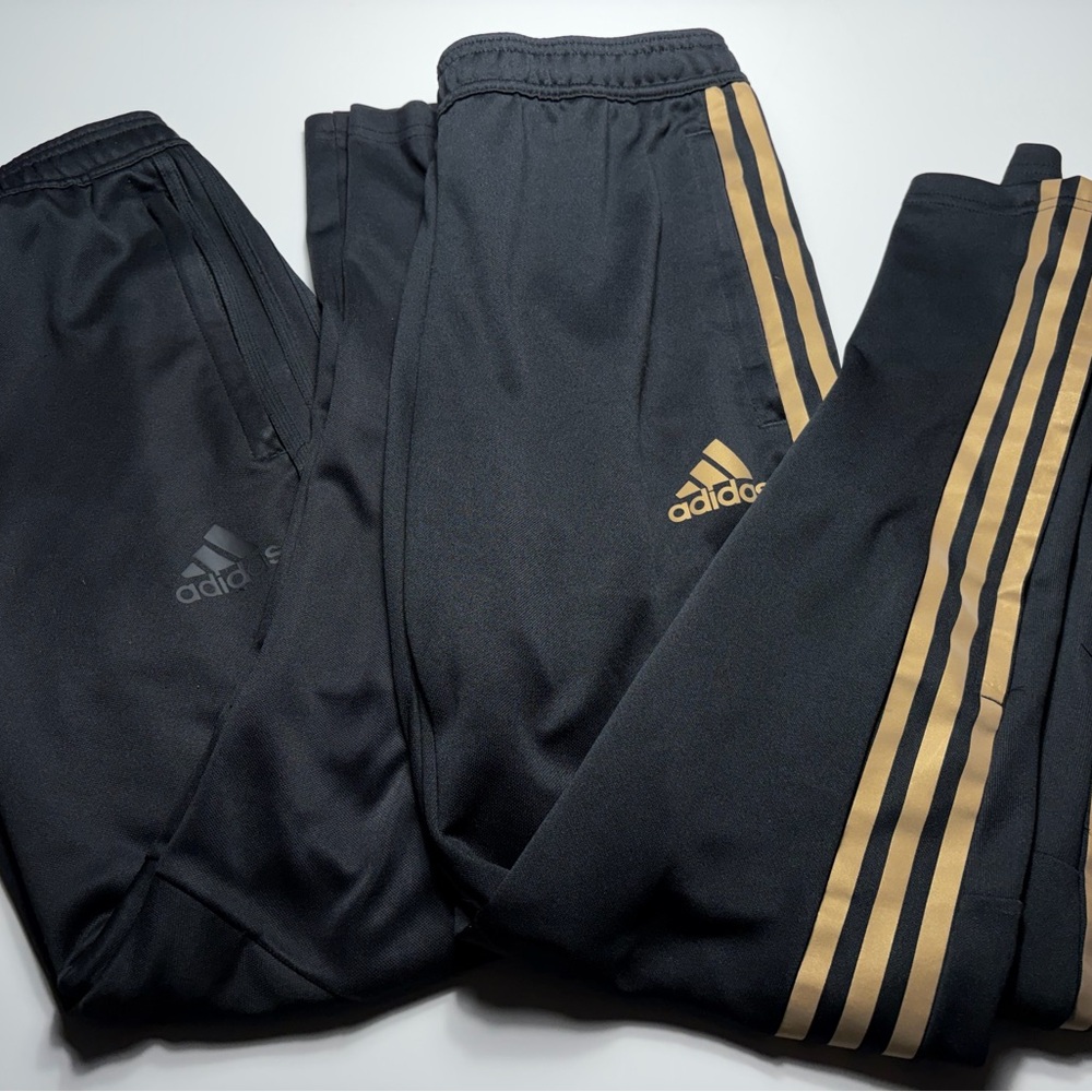 Pair of Adidas Tiro Track Pants - Black and Gold